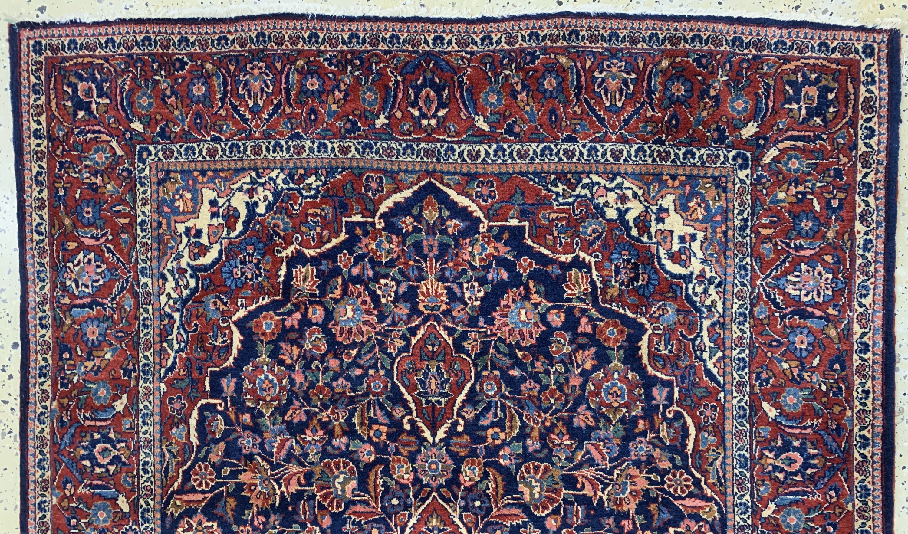 Detail d: Keschan Kork, Persien, Anfang 20.Jhd, Korkwolle auf Baumwolle, ca. 209 x 132 cm, gereinigt, EHZ: 2