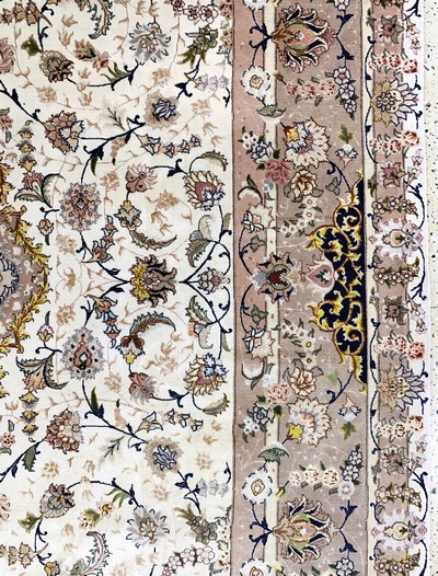 27115203f - Täbriz fein(50 Raj), Persien, Mitte 20.Jhd,Korkwolle mit Seide, ca. 360 x 250 cm, ca. ...