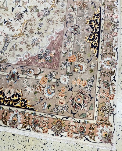 27115203g - Täbriz fein(50 Raj), Persien, Mitte 20.Jhd,Korkwolle mit Seide, ca. 360 x 250 cm, ca. ...
