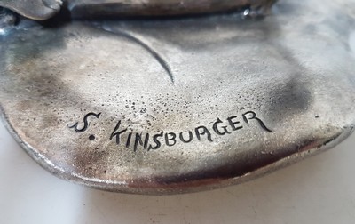 27115214g - Kerzenleuchter von Sylvain Kinsburger (1855-1935), in Form einer Nymphe auf Seerose, ...