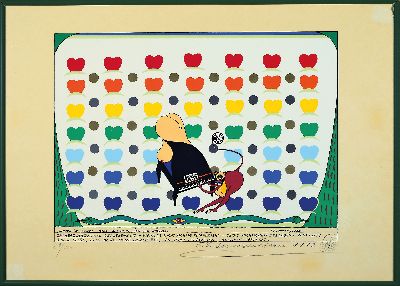 27115264k - Friedrich Schroeder-Sonnenstern, 1892-1982, Farbserigraphie, ´Herzen im Schnee oder Das ...