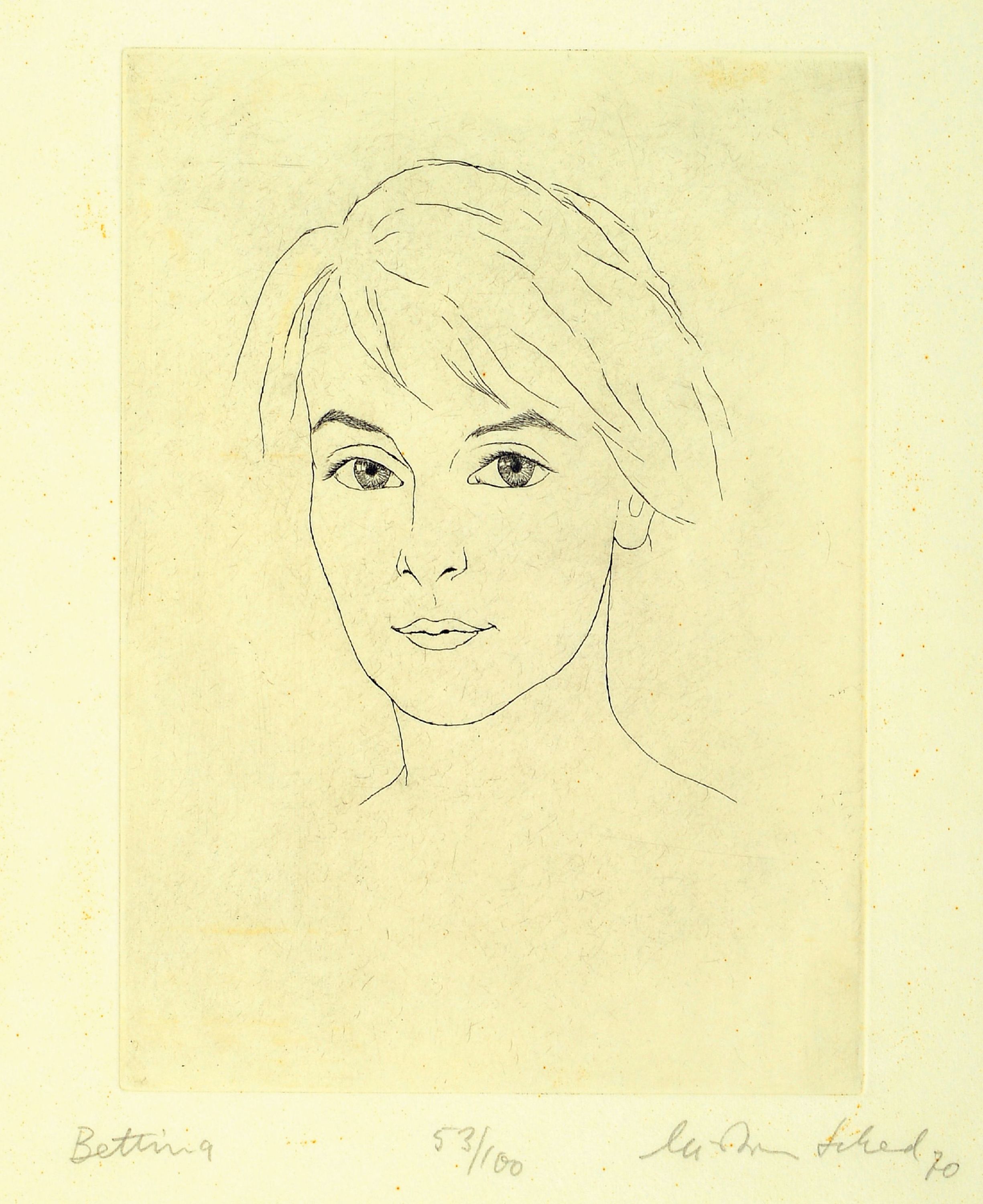 Image 27115351 - Christian Schad, 1894-1982, 2 druckgrafischeWerke: Radierung, ´Bettina´, 1970, Ed. ...