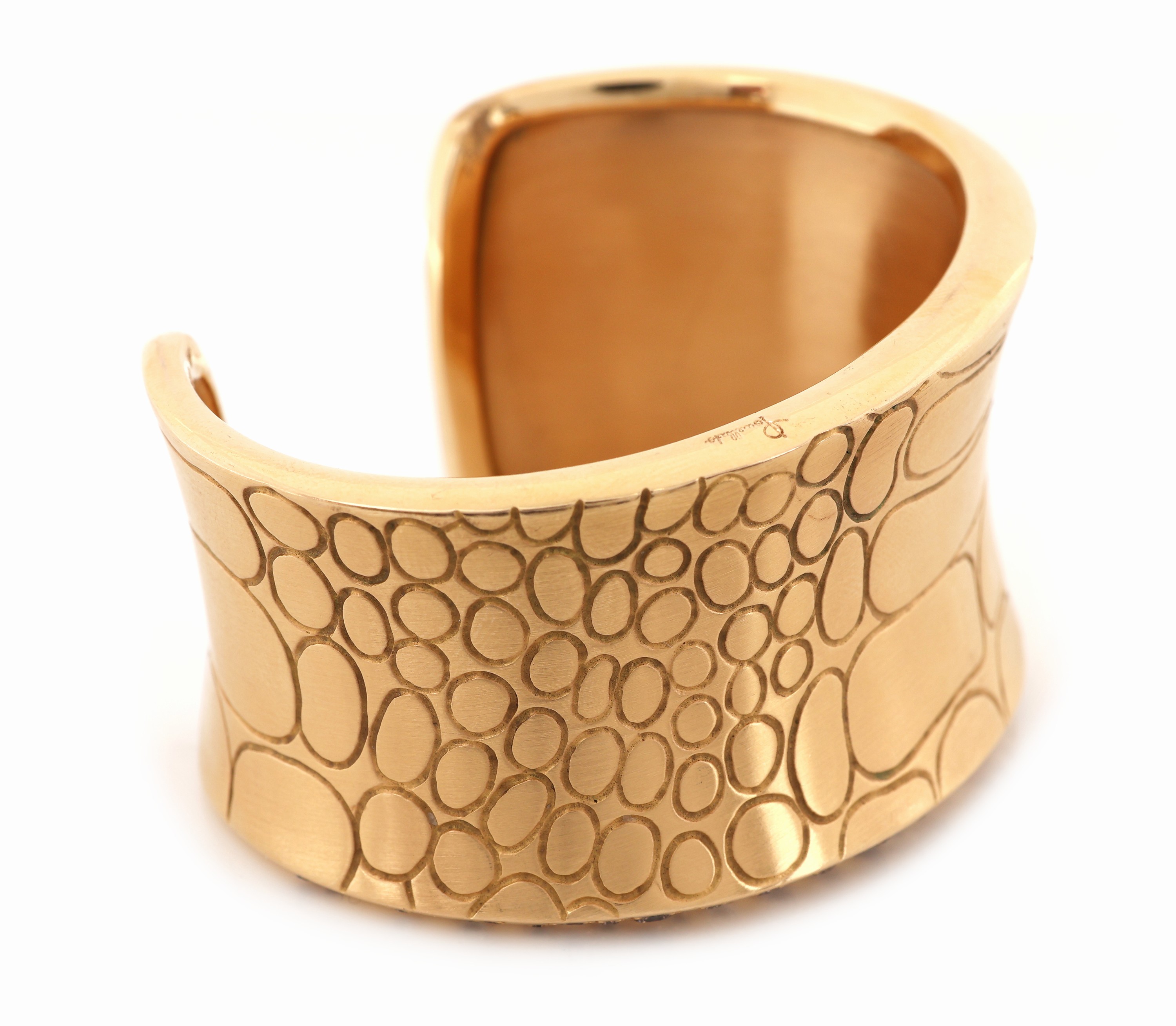 Detail f: 18 kt Gold POMELLATO Brillant-Armspange, PinkG 750/000, Modell COCCO, Oberfläche in Krokodillederoptik, oberer Rand mit 53 Brillanten zus. ca. 1.77 ...