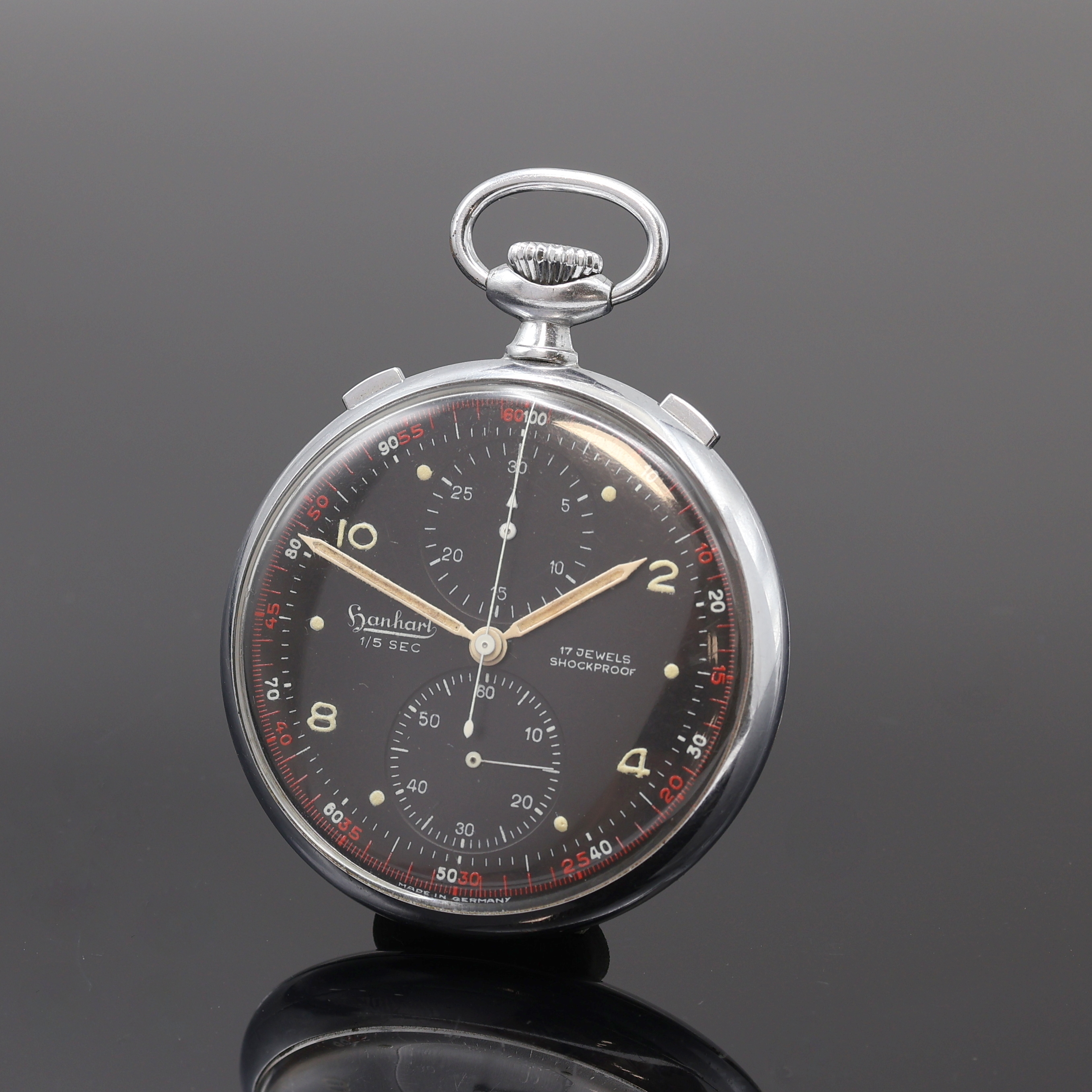 Image 27115453 - HANHART Militär Taschenuhr-Flyback-Chronograph der Forces Francaise en Allemagne, ...
