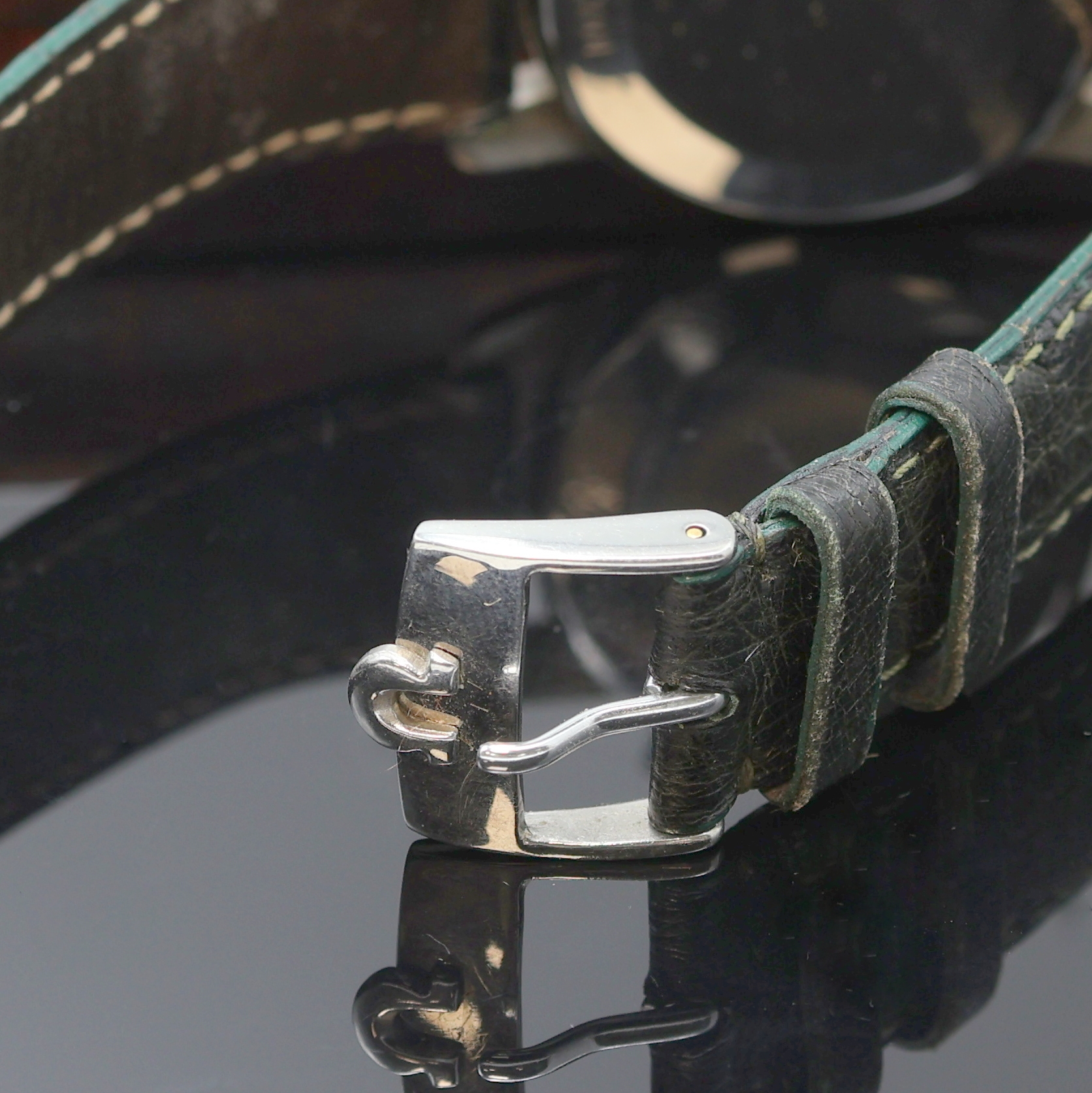 Detail b: OMEGA Seamaster Schaltradchronograph Referenz CK 2907/2 mit Kaliber 321, Schweiz um 1959, Handaufzug, 3-teil. Stahlgehäuse, Boden und Glasrand ...