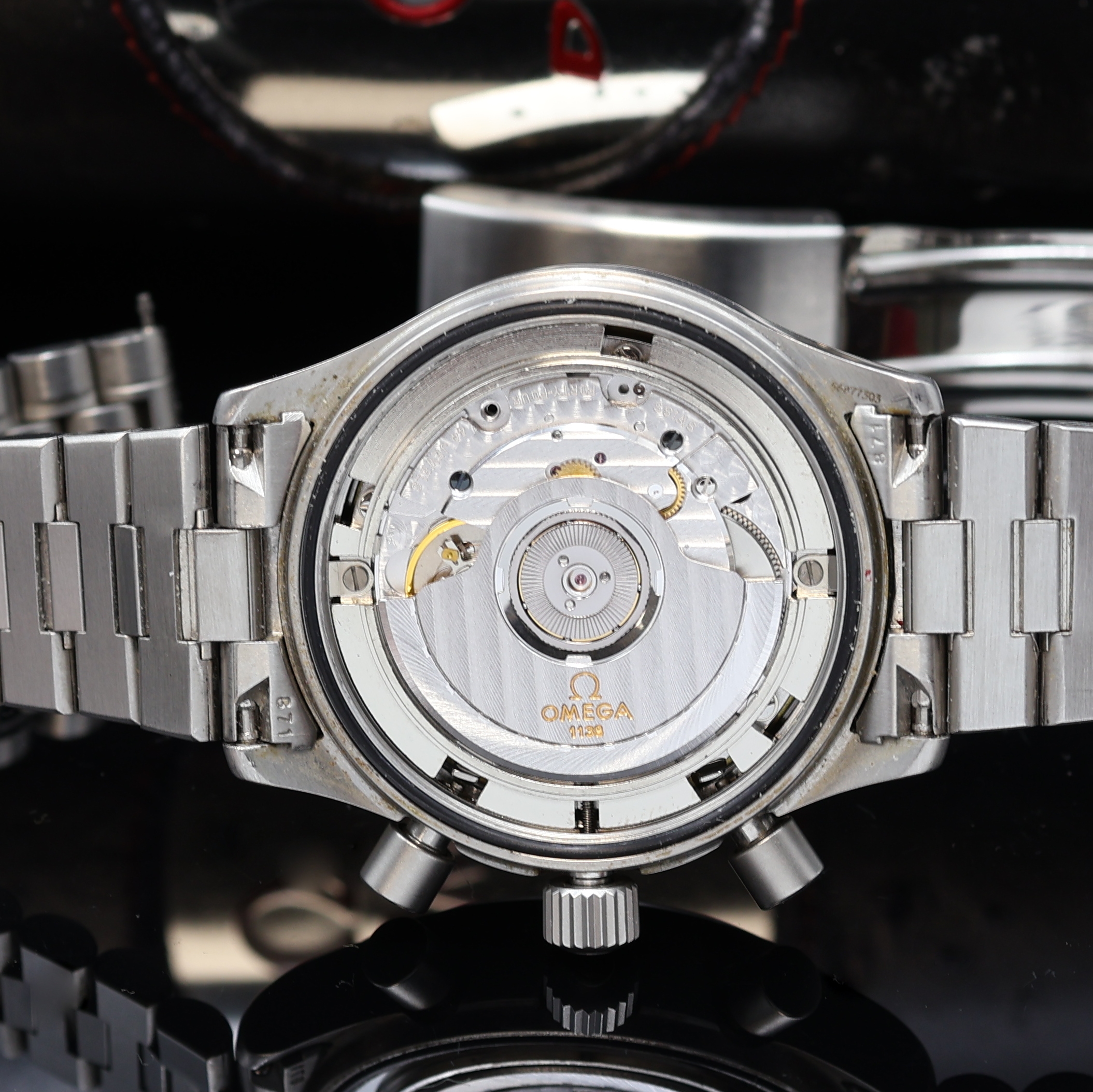 Detail g: OMEGA Dynamic Armbandchronograph Referenz 175.0310, Automatik, Schweiz um 2004, Edelstahlgeh. inkl. orig. Gliederband m. Faltschl., Boden und Krone ...