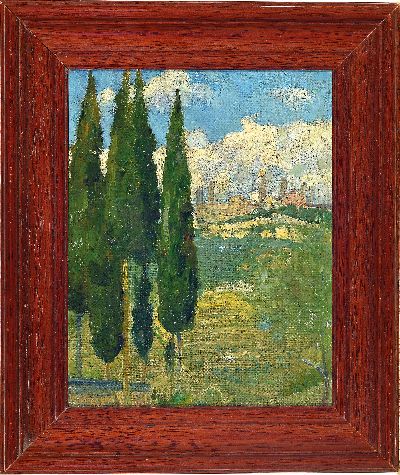 27115416k - Martin Kurreck, 1868 Seefeld/Ostpreussen-1957 Branneburg, Blick auf San Gimignano in der ...