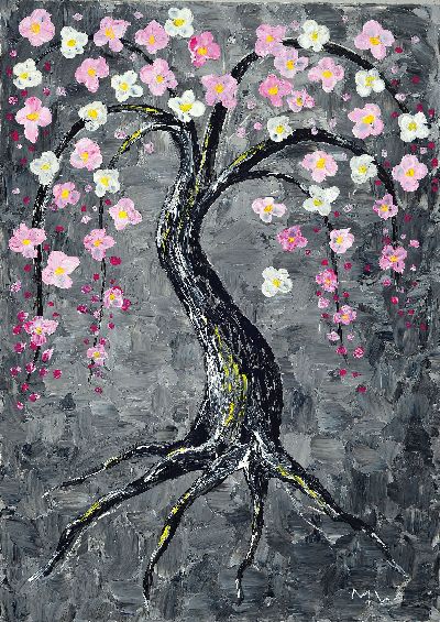 27115436k - Maria Winter, geb. St. Petersburg, lebt und arbeitet in Deutschland, Baum mit Blumen, ...