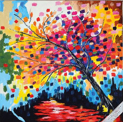 27115438k - Maria Winter, geb. St. Petersburg, lebt und arbeitet in Deutschland, Bunter Baum im ...
