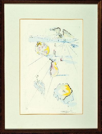 27115454k - Salvador Dali, 1904-1989, Die Früchte des Tales, Radierung mit Pochoir aus: Das Hohe ...