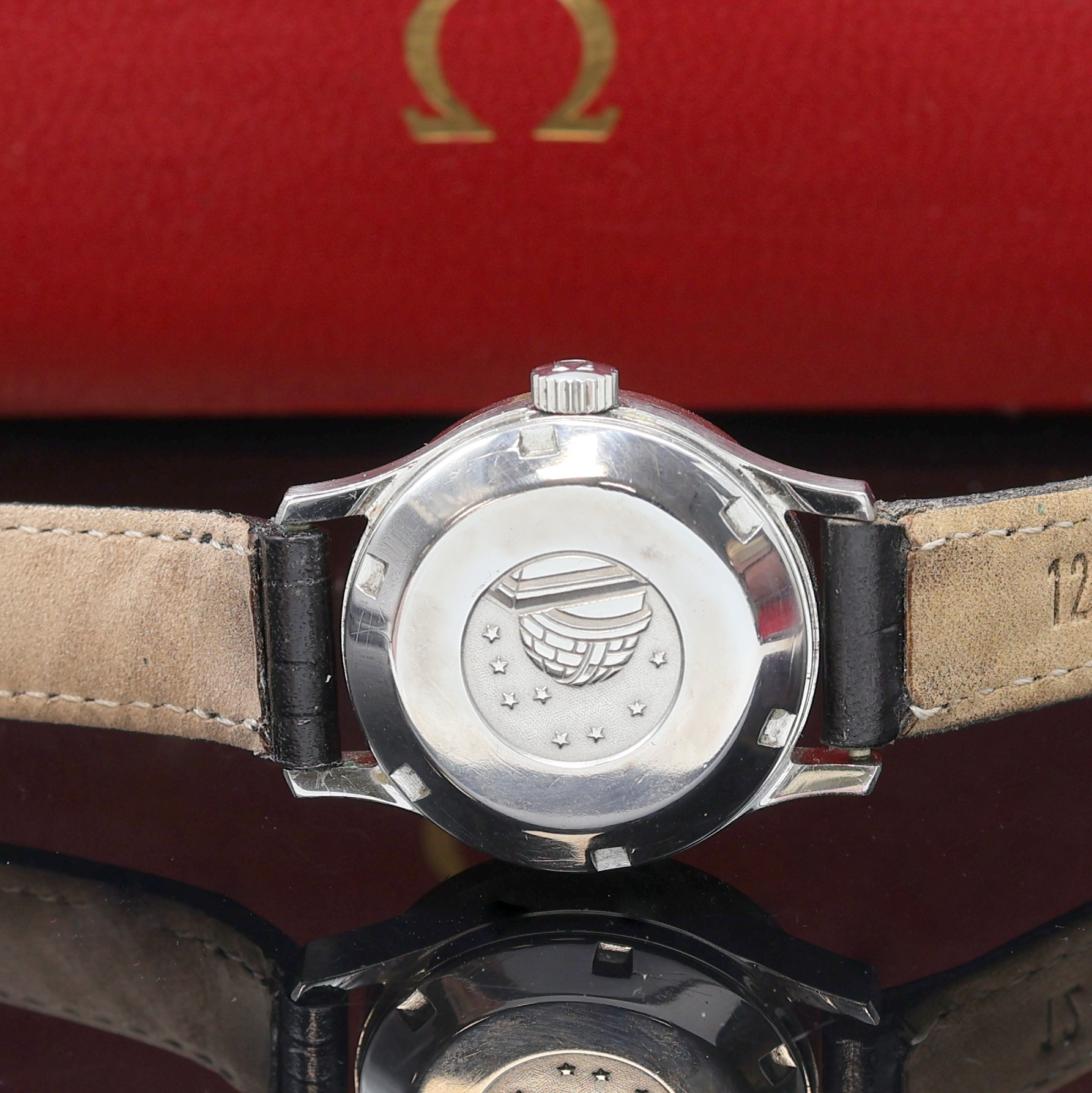 Detail d: OMEGA Constellation Chronometer Damenarmbanduhr Referenz 568.0018, Automatik, Schweiz um 1972, Edelstahlgeh. inkl. Lederband m. orig. Dornschl., ...