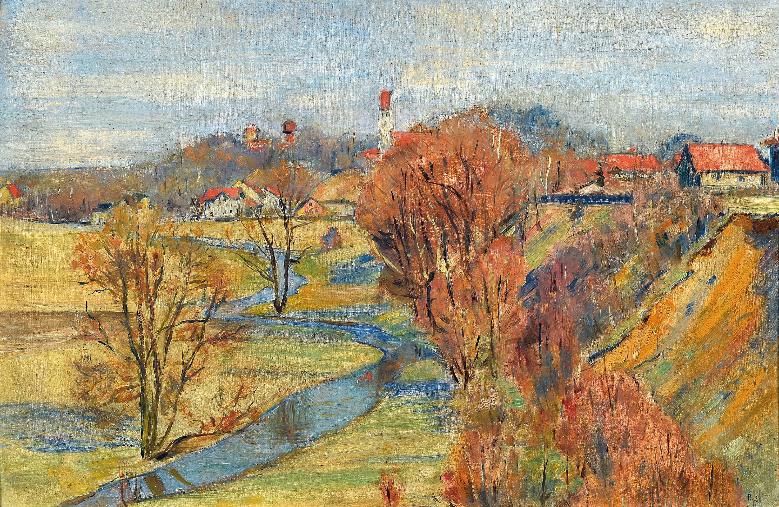 Image 27115592 - Monogrammist B.S., Blick auf München- Oberföhring, 1920er Jahre, Blick über den ...