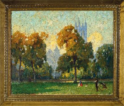 27115687k - Alfred Palmer, 1877-1951, englische Parklandschaft, wohl Blick aus Victoria Tower ...