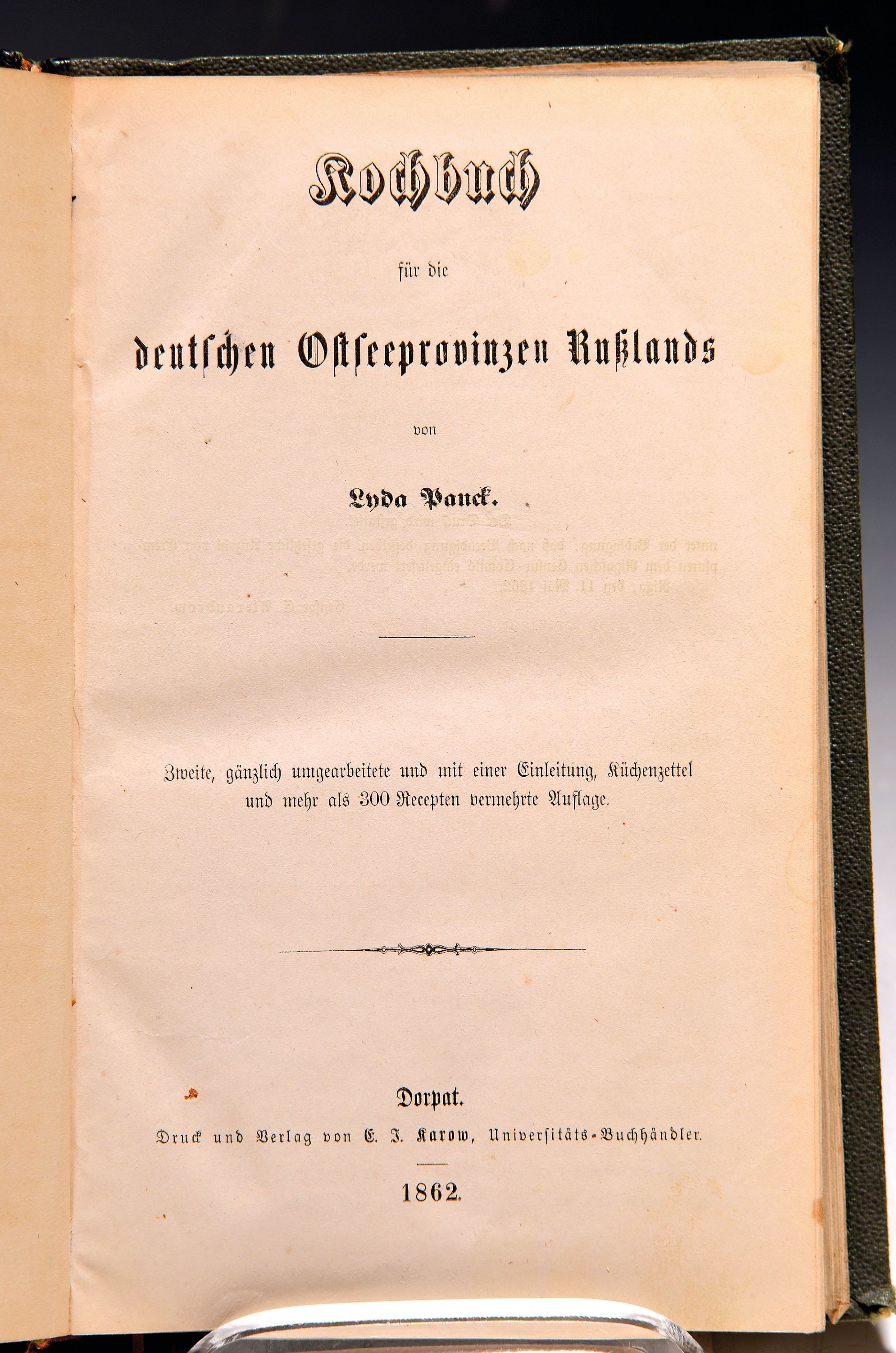 Image 27115817 - Lyda Panck: Kochbuch für die Ostseeprovinzen Rußlands, Dorpat, E.J. Karow 1862, ...