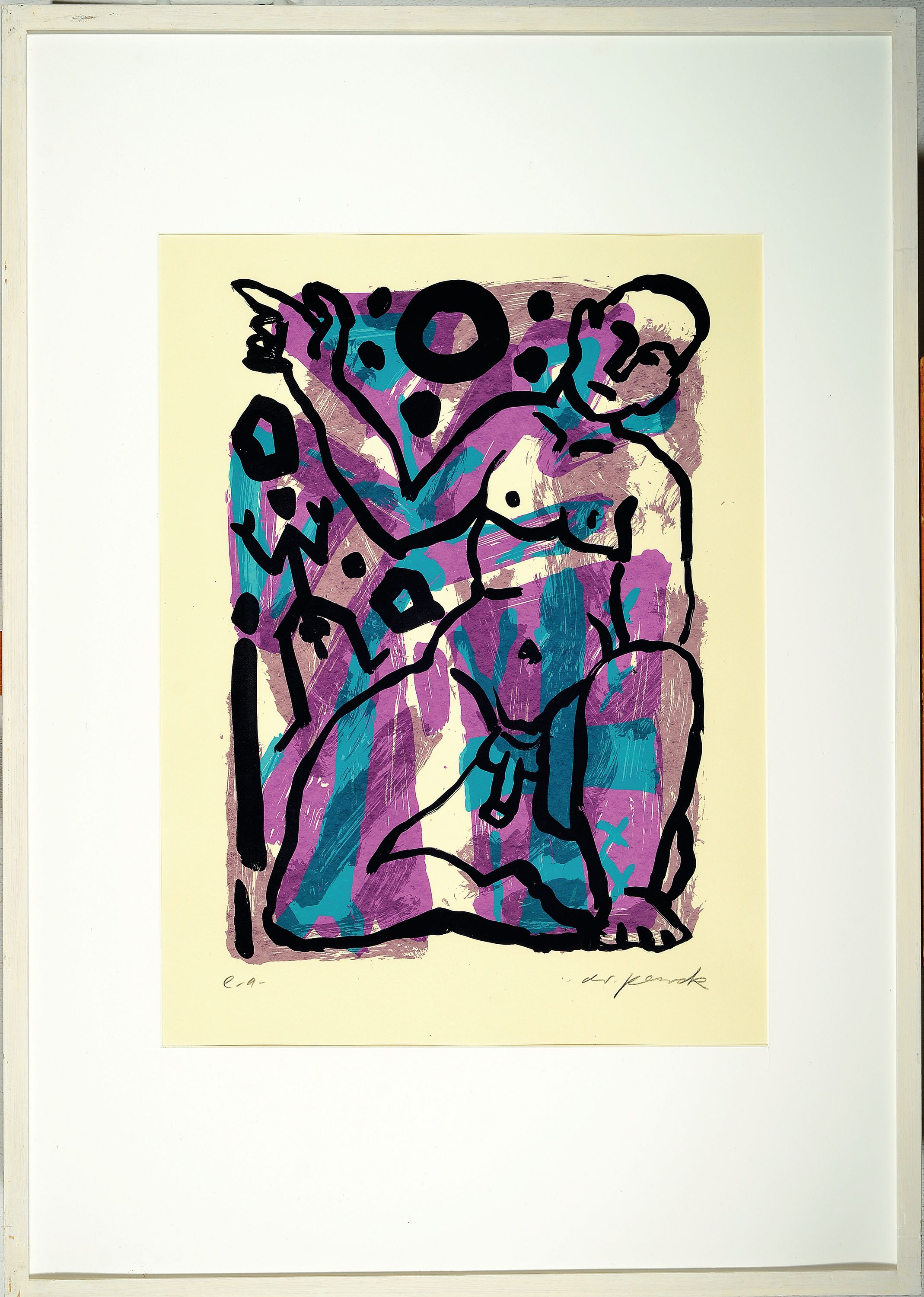 Image 27115824 - A.R. Penck, 1939-2017, Ohne Titel, Farbserigraphie, handsigniert, bez. e.a., ca. ...