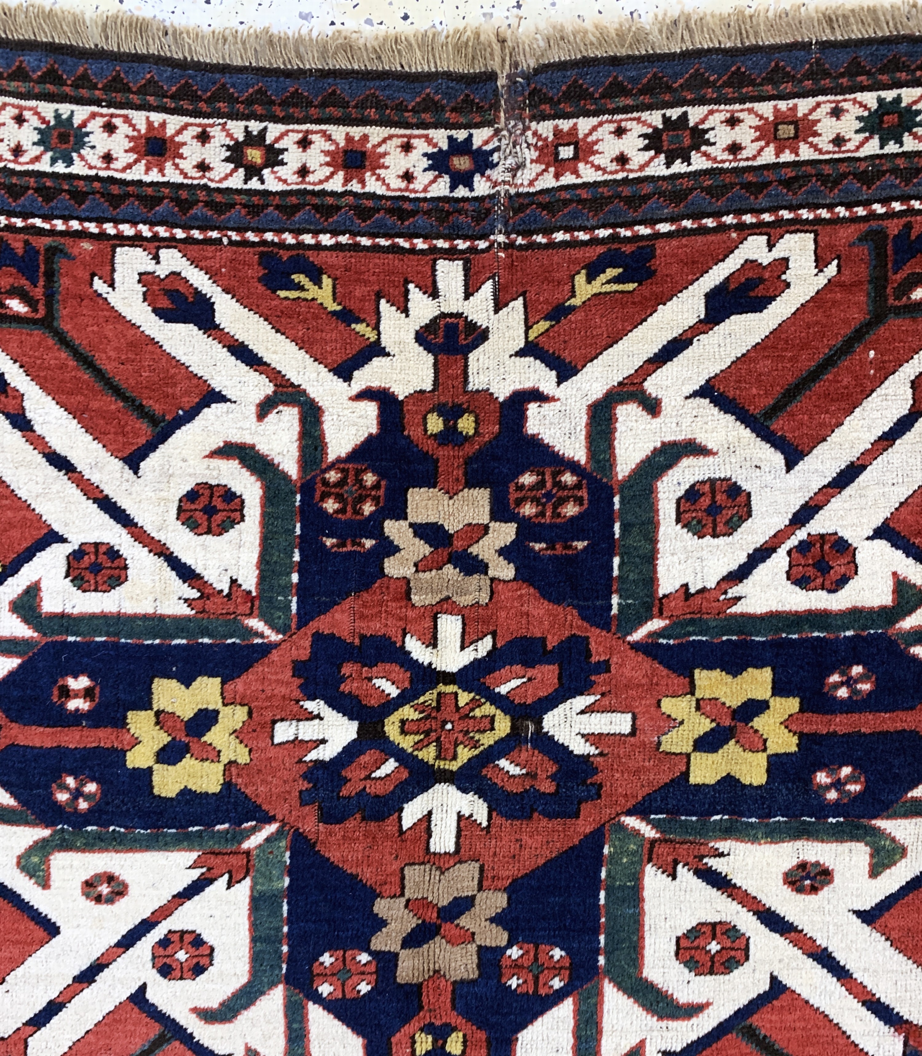 Detail d: Tschelabert"Adler-Kazak"antik, Kaukasus, 19.Jhd, Wolle auf Wolle, ca. 273 x 160 cm, EHZ: 3, (restauriert)