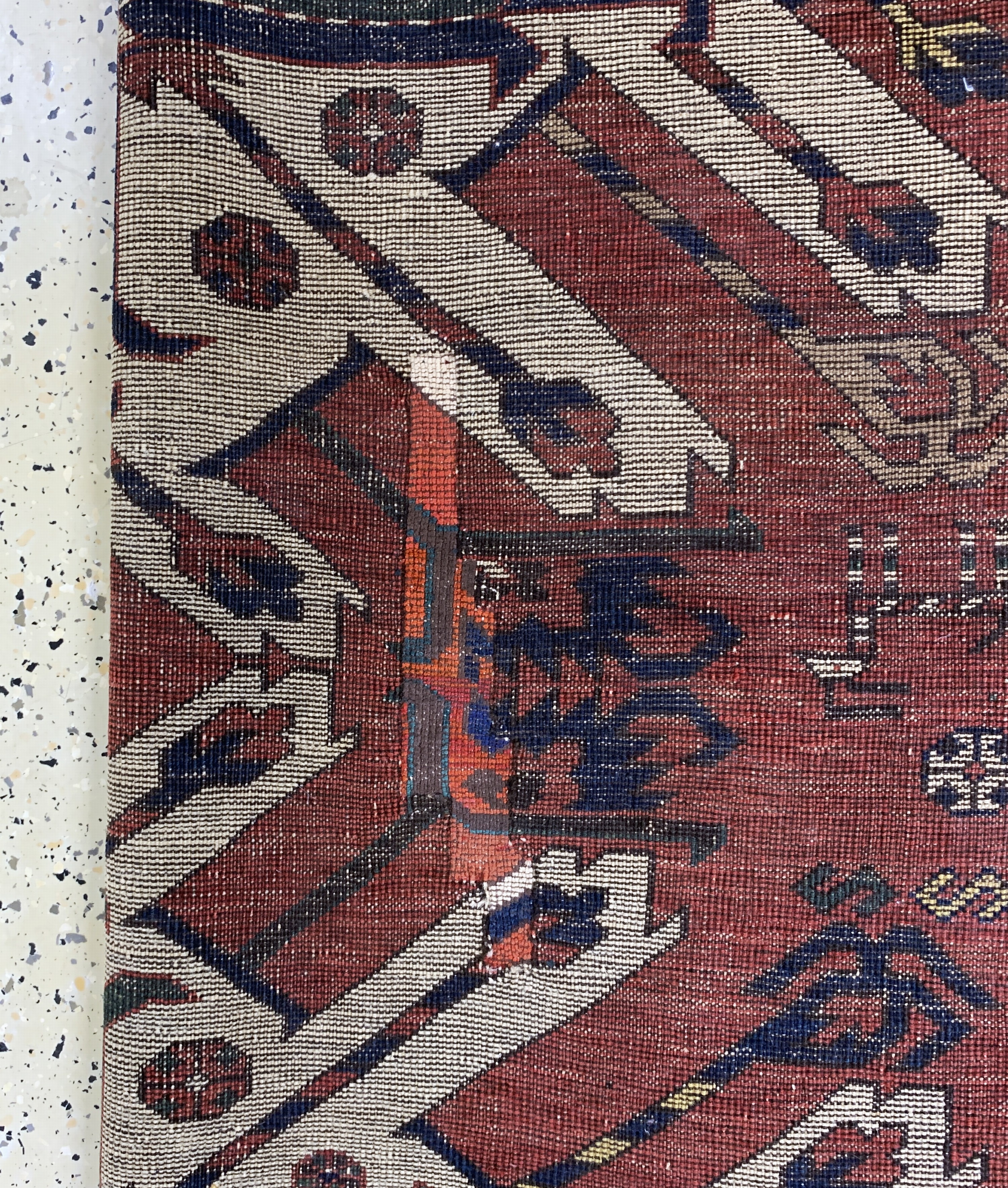 Detail f: Tschelabert"Adler-Kazak"antik, Kaukasus, 19.Jhd, Wolle auf Wolle, ca. 273 x 160 cm, EHZ: 3, (restauriert)