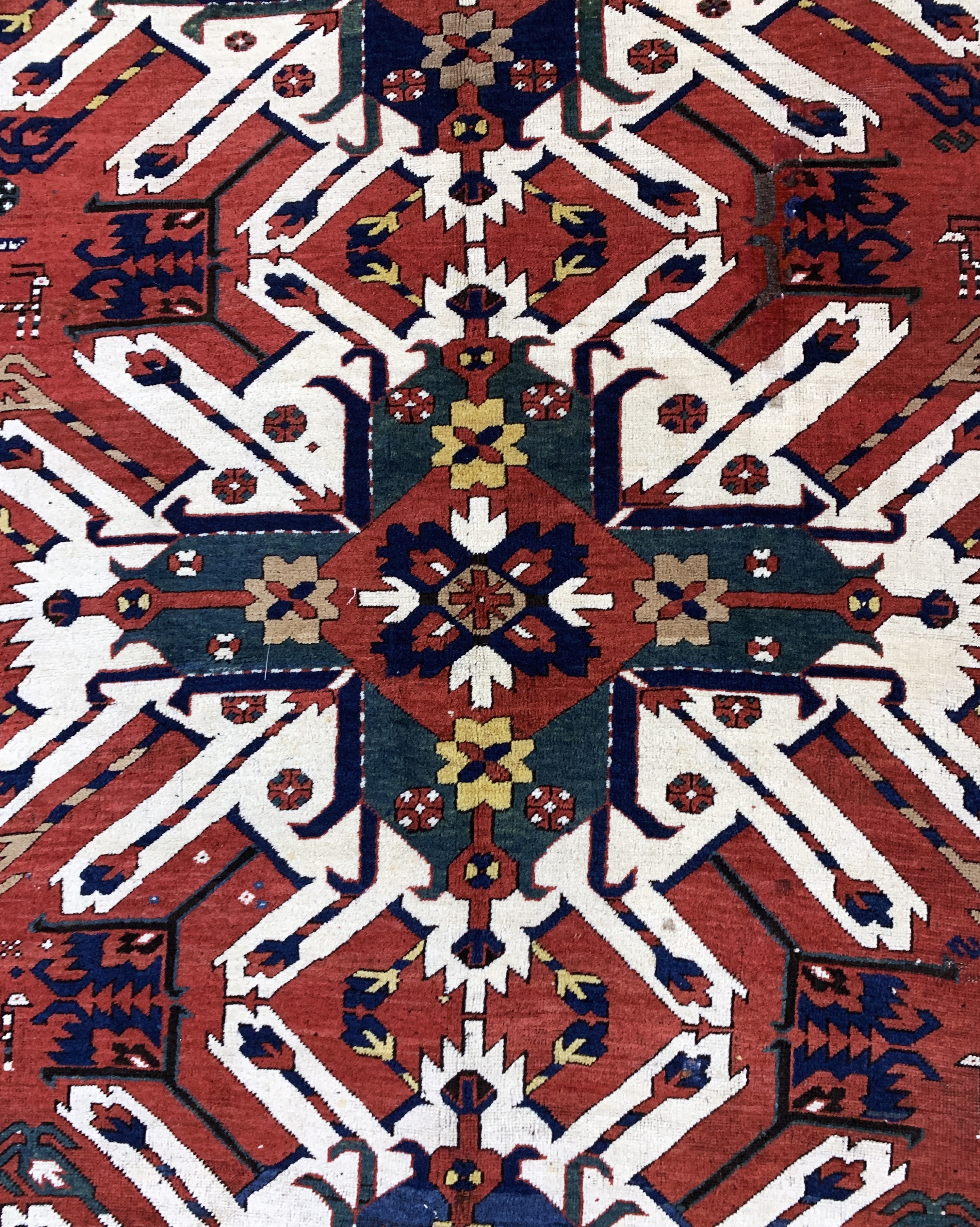 Detail h: Tschelabert"Adler-Kazak"antik, Kaukasus, 19.Jhd, Wolle auf Wolle, ca. 273 x 160 cm, EHZ: 3, (restauriert)
