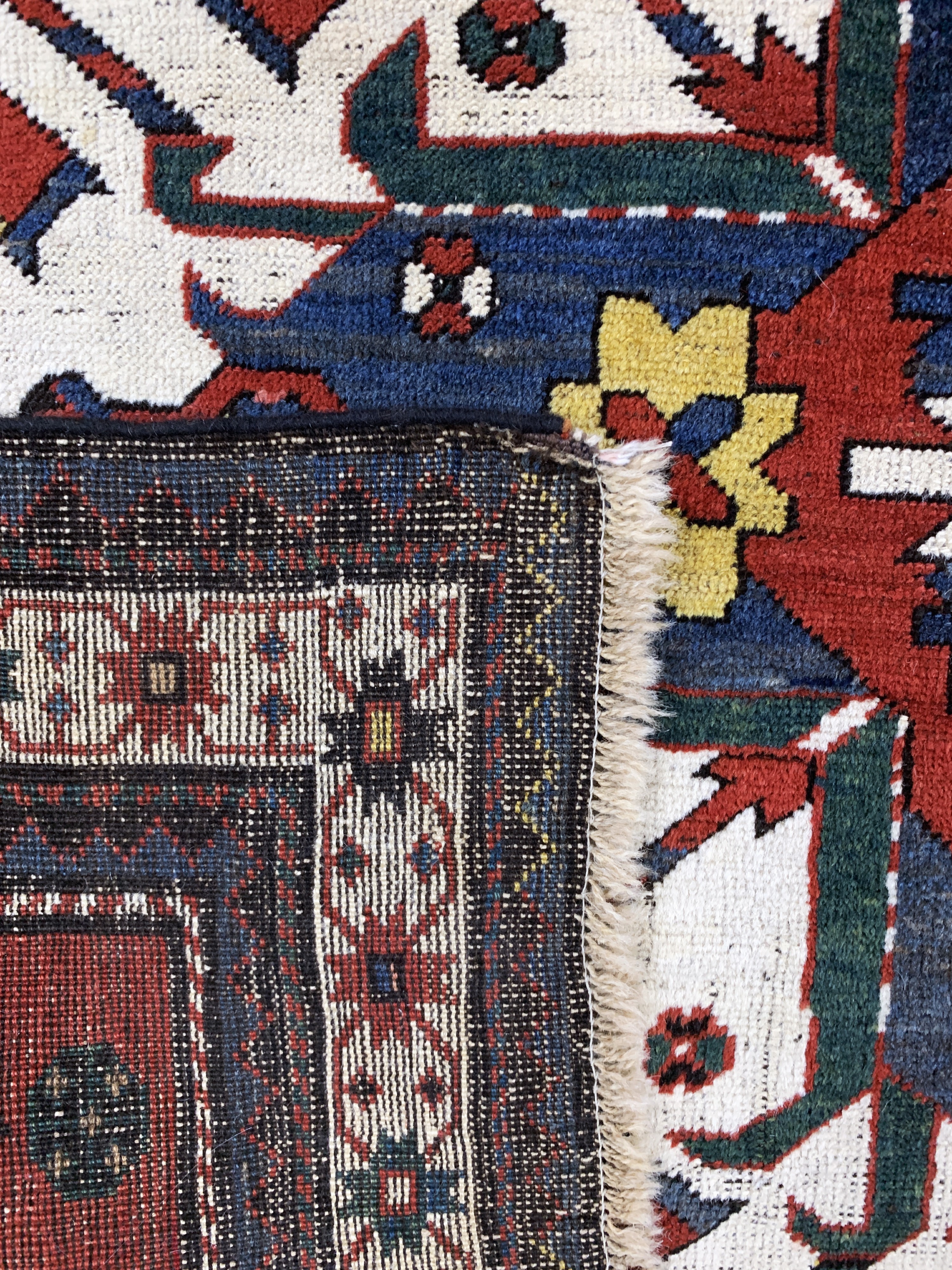 Detail i: Tschelabert"Adler-Kazak"antik, Kaukasus, 19.Jhd, Wolle auf Wolle, ca. 273 x 160 cm, EHZ: 3, (restauriert)