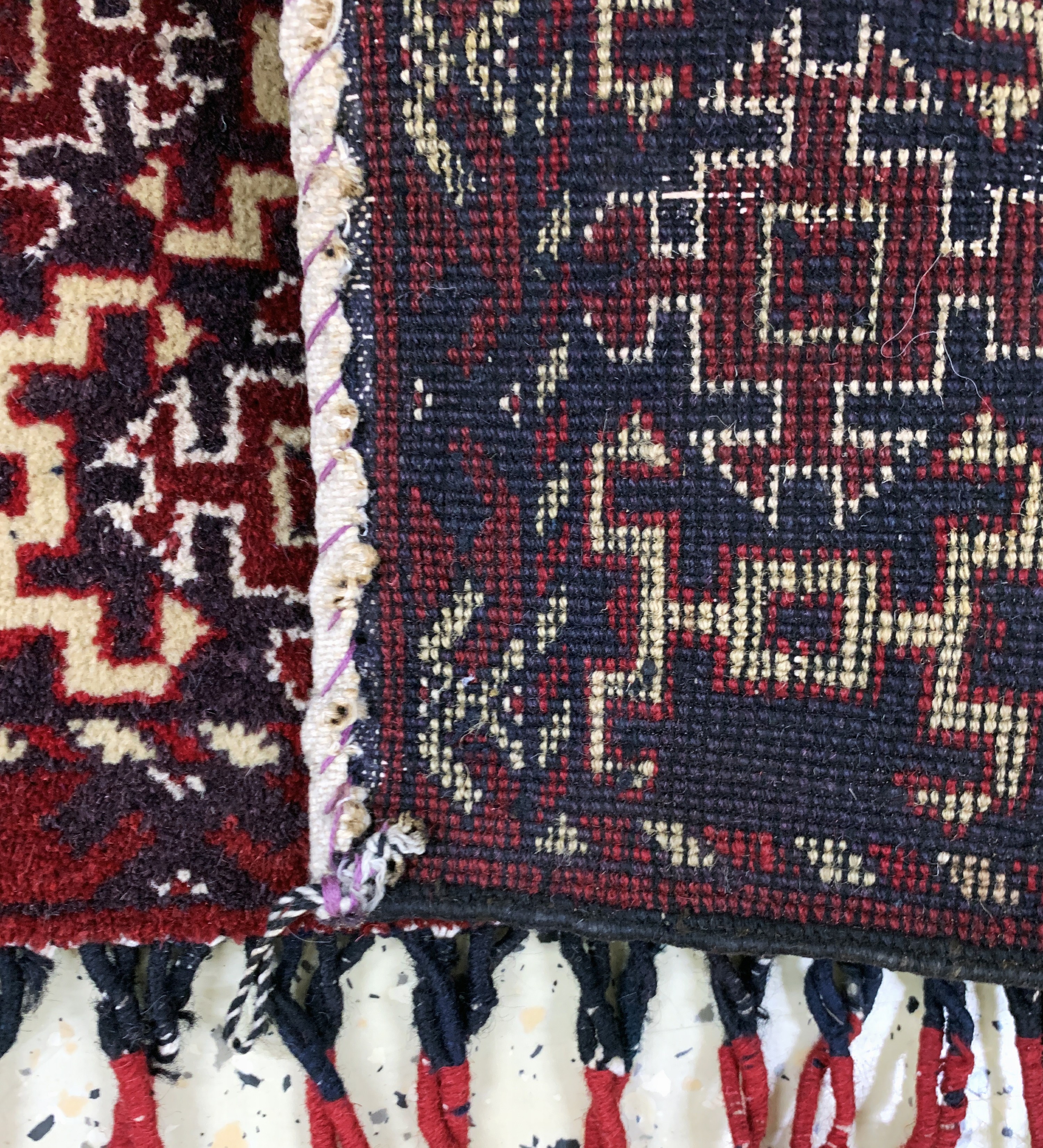 Detail d: Ersari"Kapunuk"alt, Turkmenistan, Anfang 20.Jhd, Wolle auf Wolle, ca. 122 x 60 cm, EHZ:2