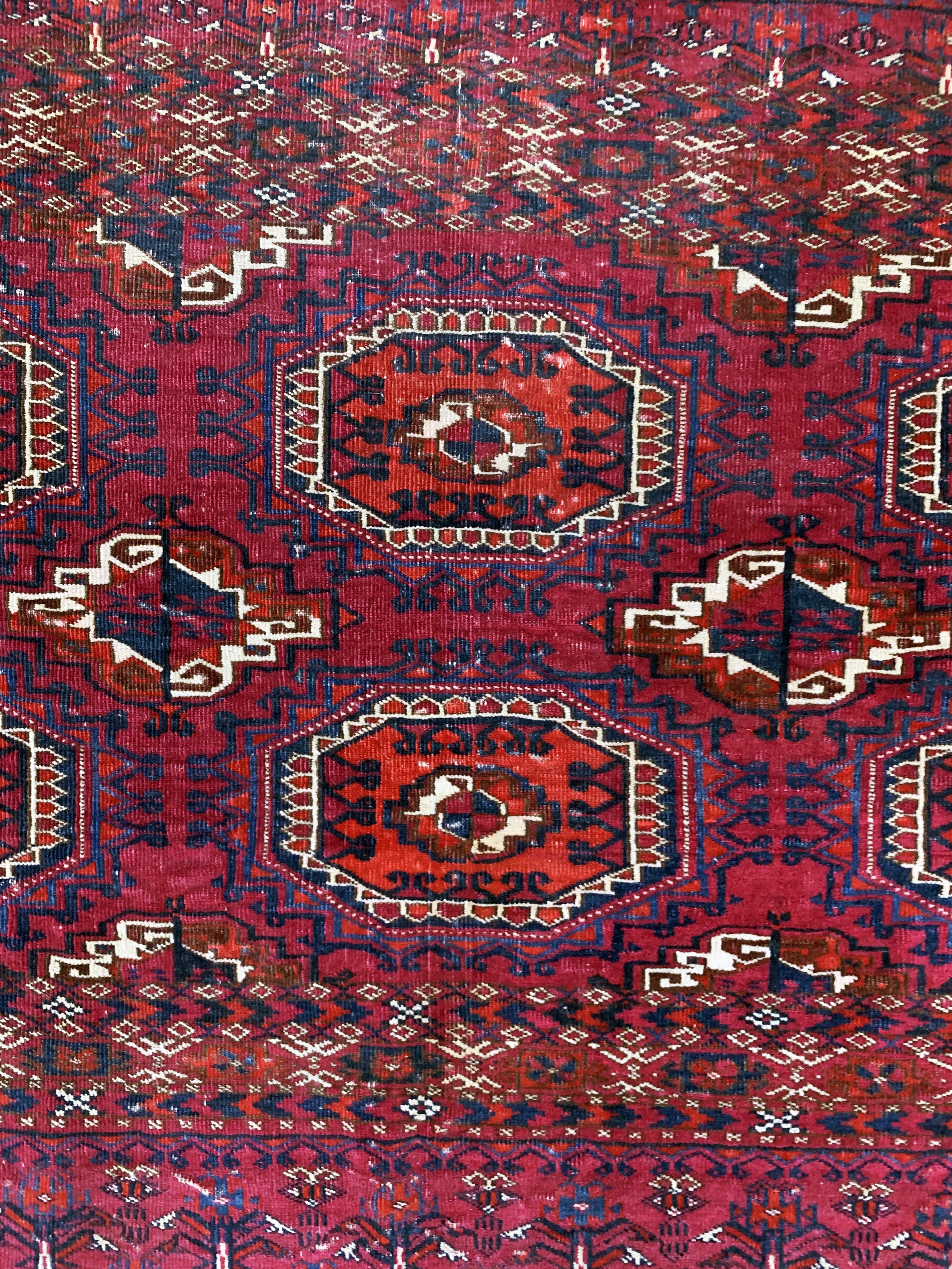 Detail c: Tekke Tschowal antik, Turkmenistan, 19.Jhd,Wolle auf Wolle, ca. 125 x 78 cm, EHZ: 3