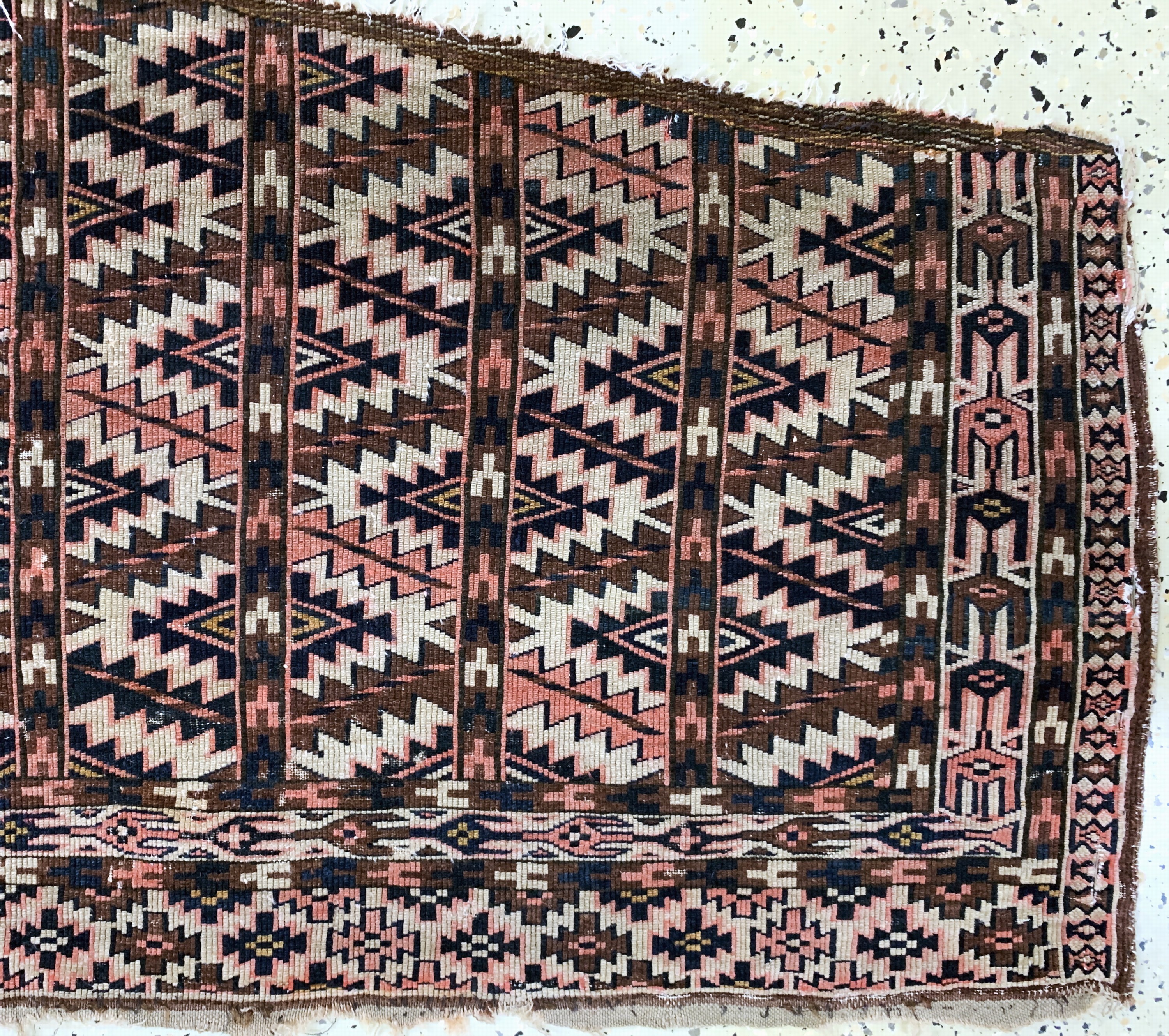 Detail a: 1 paar Tschaudor Asmalyk, Turkmenistan, 19.Jhd, Wolle auf Wolle, ca. 120 x 62 cm, EHZ:4
