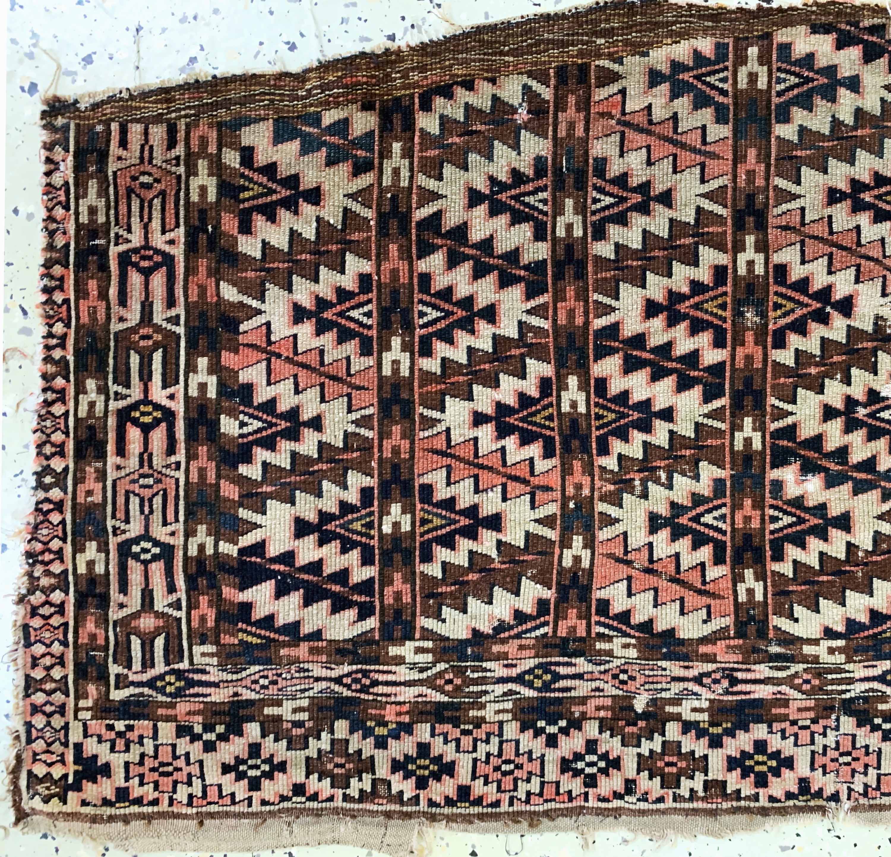 Detail b: 1 paar Tschaudor Asmalyk, Turkmenistan, 19.Jhd, Wolle auf Wolle, ca. 120 x 62 cm, EHZ:4