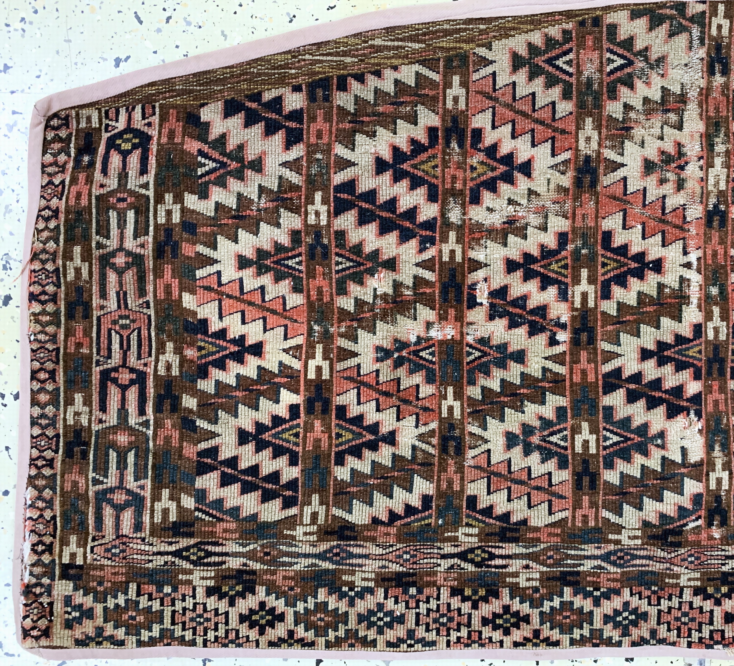 Detail d: 1 paar Tschaudor Asmalyk, Turkmenistan, 19.Jhd, Wolle auf Wolle, ca. 120 x 62 cm, EHZ:4