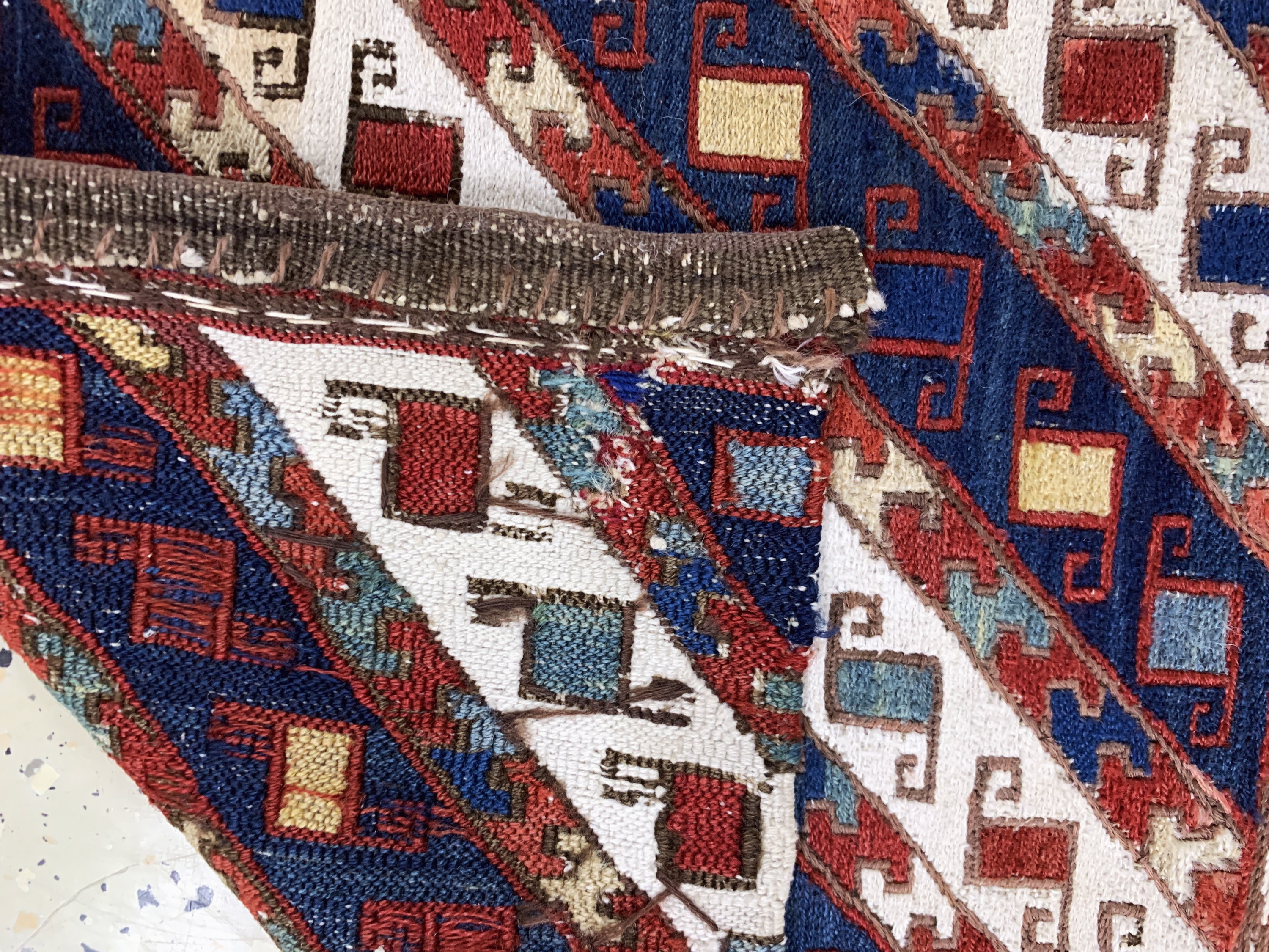 Detail c: Shahsawan Mafraschteil antik, Persien, um 1900, Wolle auf Wolle, ca. 95 x 42 cm, EHZ: 3