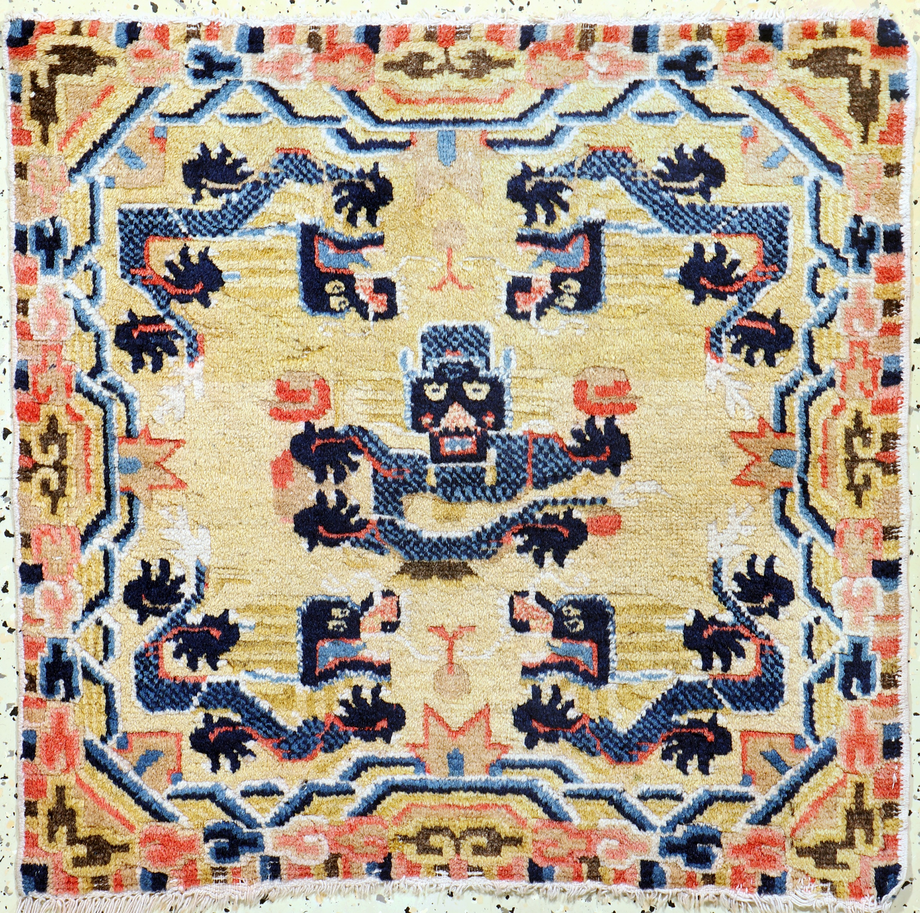 Image 27115880 - Ning Hsia Sitzbank-Teppich, China, 19.Jhd, Wolle auf Baumwolle, ca. 65 x 67 cm, EHZ: 3 ...