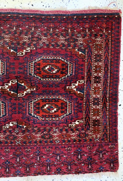 27115876b - Tekke Tschowal antik, Turkmenistan, 19.Jhd,Wolle auf Wolle, ca. 125 x 78 cm, EHZ: 3 ...