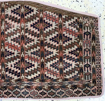 27115877e - 1 paar Tschaudor Asmalyk, Turkmenistan, 19.Jhd, Wolle auf Wolle, ca. 120 x 62 cm, EHZ:4 ...