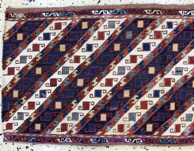 27115878b - Shahsawan Mafraschteil antik, Persien, um 1900, Wolle auf Wolle, ca. 95 x 42 cm, EHZ: 3 ...