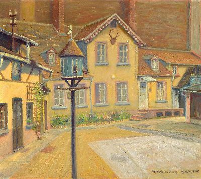 Image Ferdinand Barth, 1902 Darmstadt-1979 Lautertal, Blick auf das Geburtshaus Robert ...