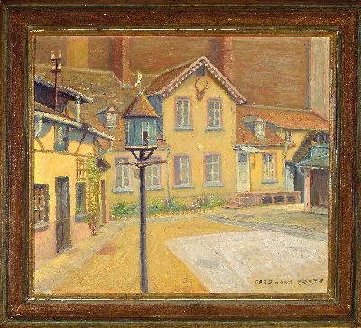 27115899k - Ferdinand Barth, 1902 Darmstadt-1979 Lautertal, Blick auf das Geburtshaus Robert ...