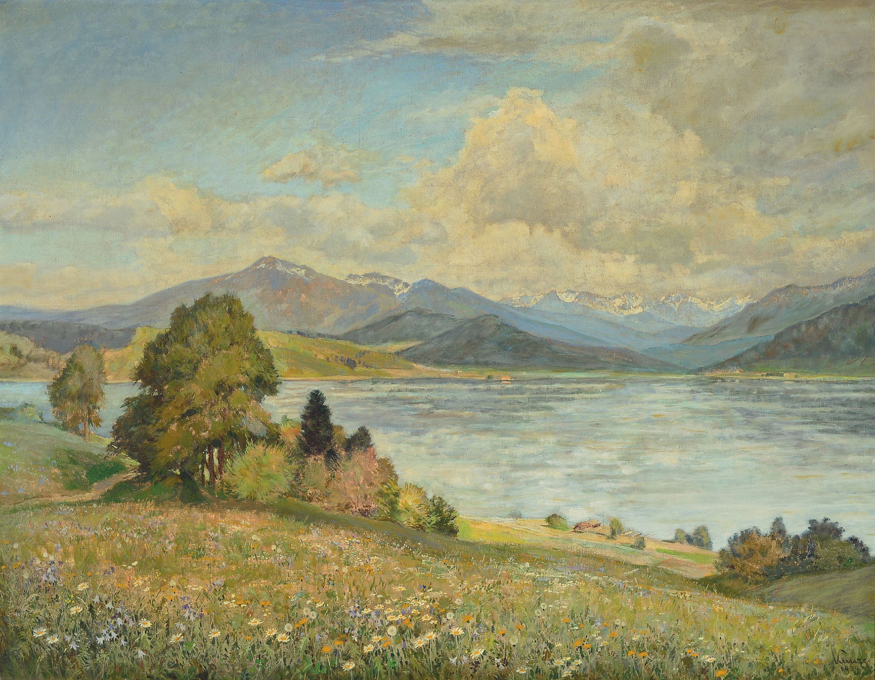 Image 27115904 - Albert Kunze, 1877 Frankenhausen-1949 Sebnitz, Der Alpsee bei Immenstadt, so rückseitig ...