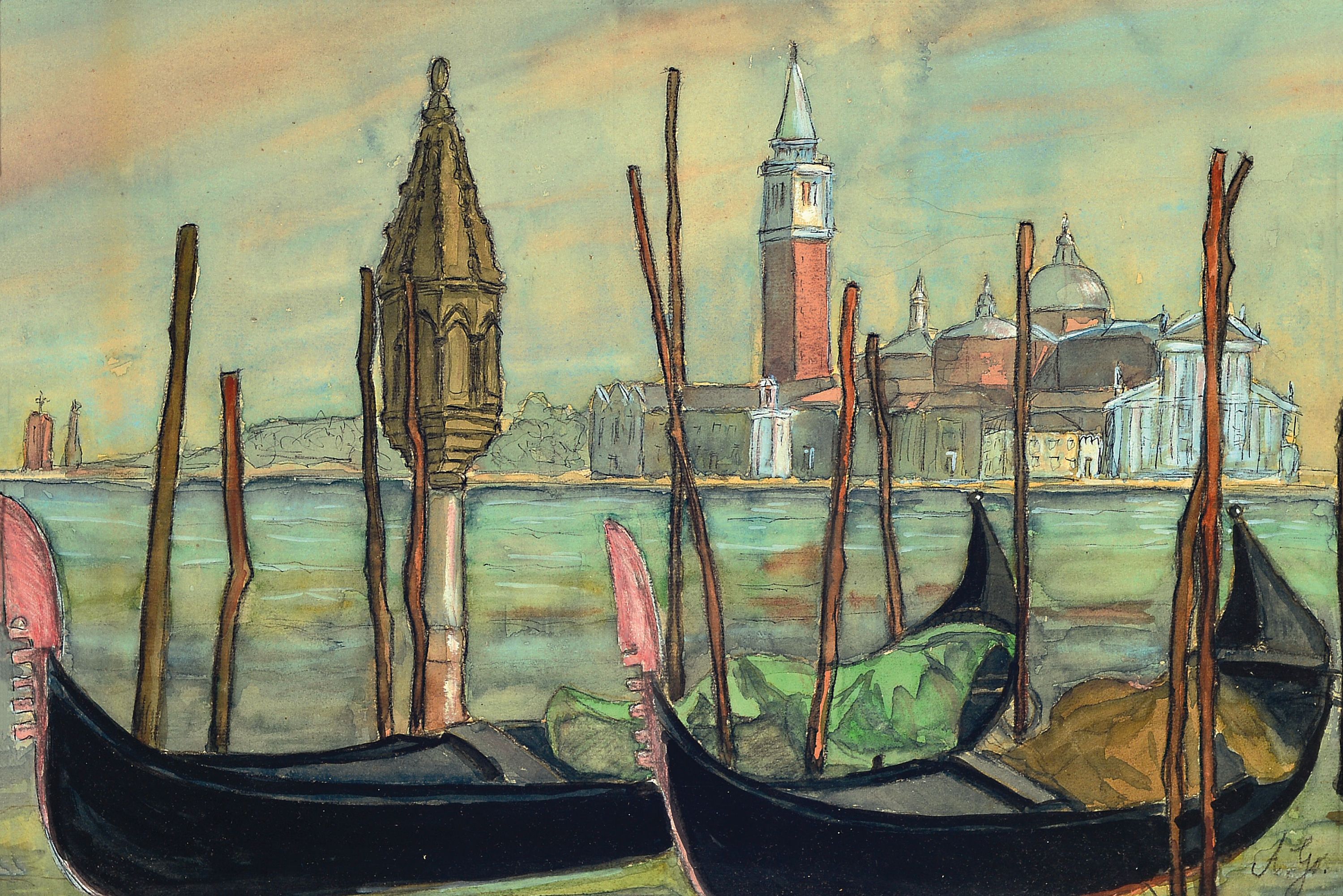 Image 27116054 - Albert Ernst Gottschow, 1881 Krefeld-1977 Frankfurt am Main, Ansicht aus Venedig, ...