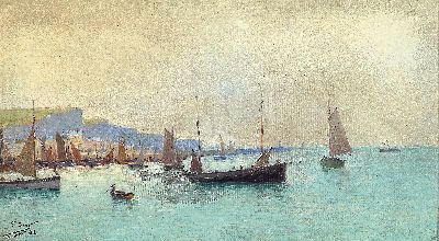 Image Clement Gins, 1873-1934 Paris, Ansicht aus Tréport, Öl/Lwd, links unten sign. und dat. ...