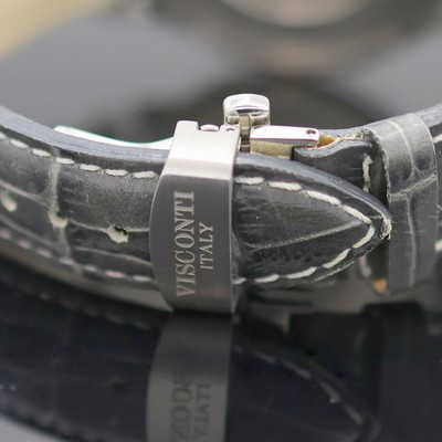 27116066c - VISCONTI Opera Herrenarmbanduhr in Stahl, Italien um 2025, Automatik, orig. Lederband m. ...