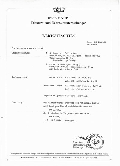 27116070b - Platin Brillant-Anhänger, Pt 950/000, schwere qualitätvolle Verarbeitung, ...