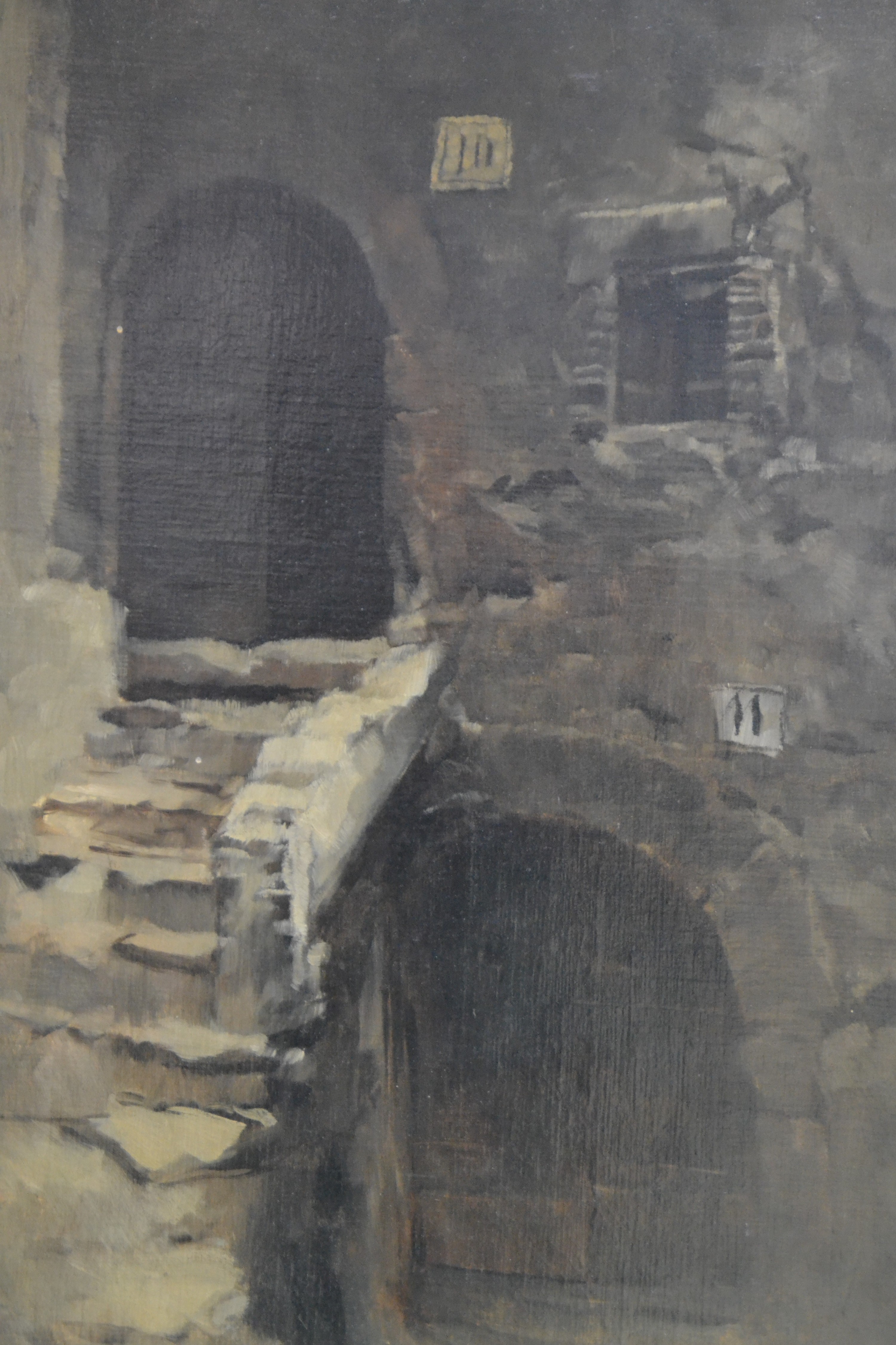 Detail a: Carl Schuch, 1846-1903 Wien, Treppe in Olevano, 1875, bez. "Olevano 1875", eine vergleichbare Komposition findet sich in der Kunsthalle zu ...