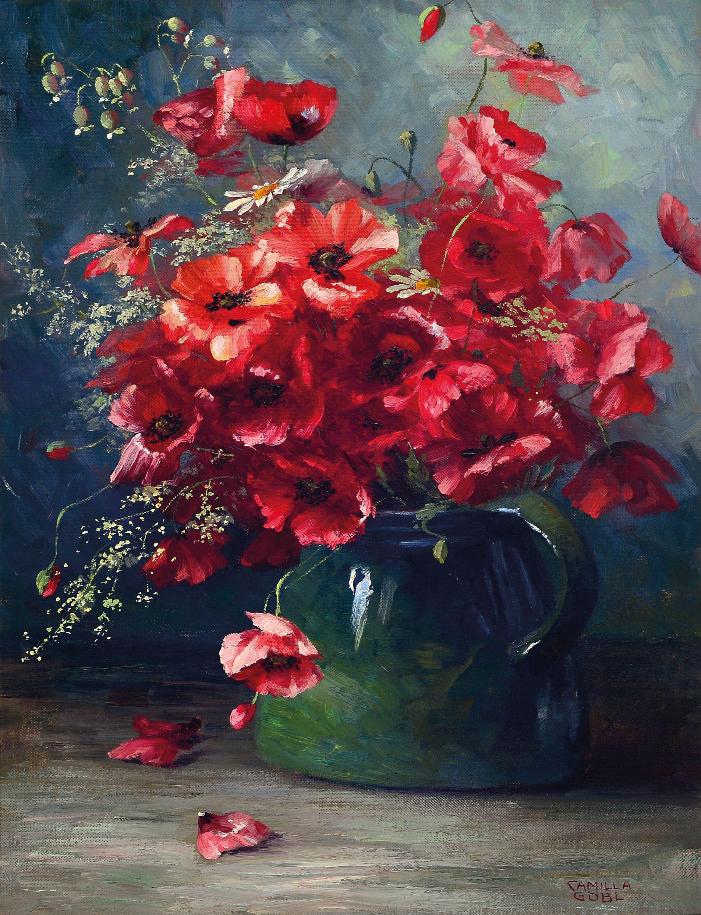 Image 27116108 - Camilla Göbl-Wahl, 1871-1965 Wien, Blumenstillleben, rechts unten signiert, Öl/Karton, ...