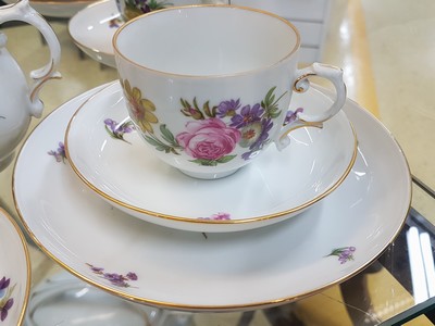 27116137d - Coffee service, Fürstenberg, 1960s, porcelain with colorful decoration of floral ...