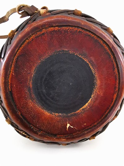 27116144c - Trommel, Afrika, um 1900, Holz, Bespannung aus Leder, 41x16 cm, Alters- u. Gebr.sp.