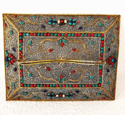27116146j - Dekorativer Ritualdolch bzw. Kartika, Nepal, 19./20.Jh., Kupfer und wohl Bronze, gold ...