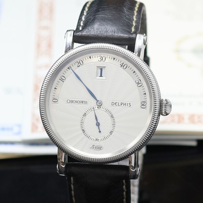 27116162a - CHRONOSWISS Delphis Herrenarmbanduhr in Edelstahl Referenz CH 1423, Automatik, beids. ...