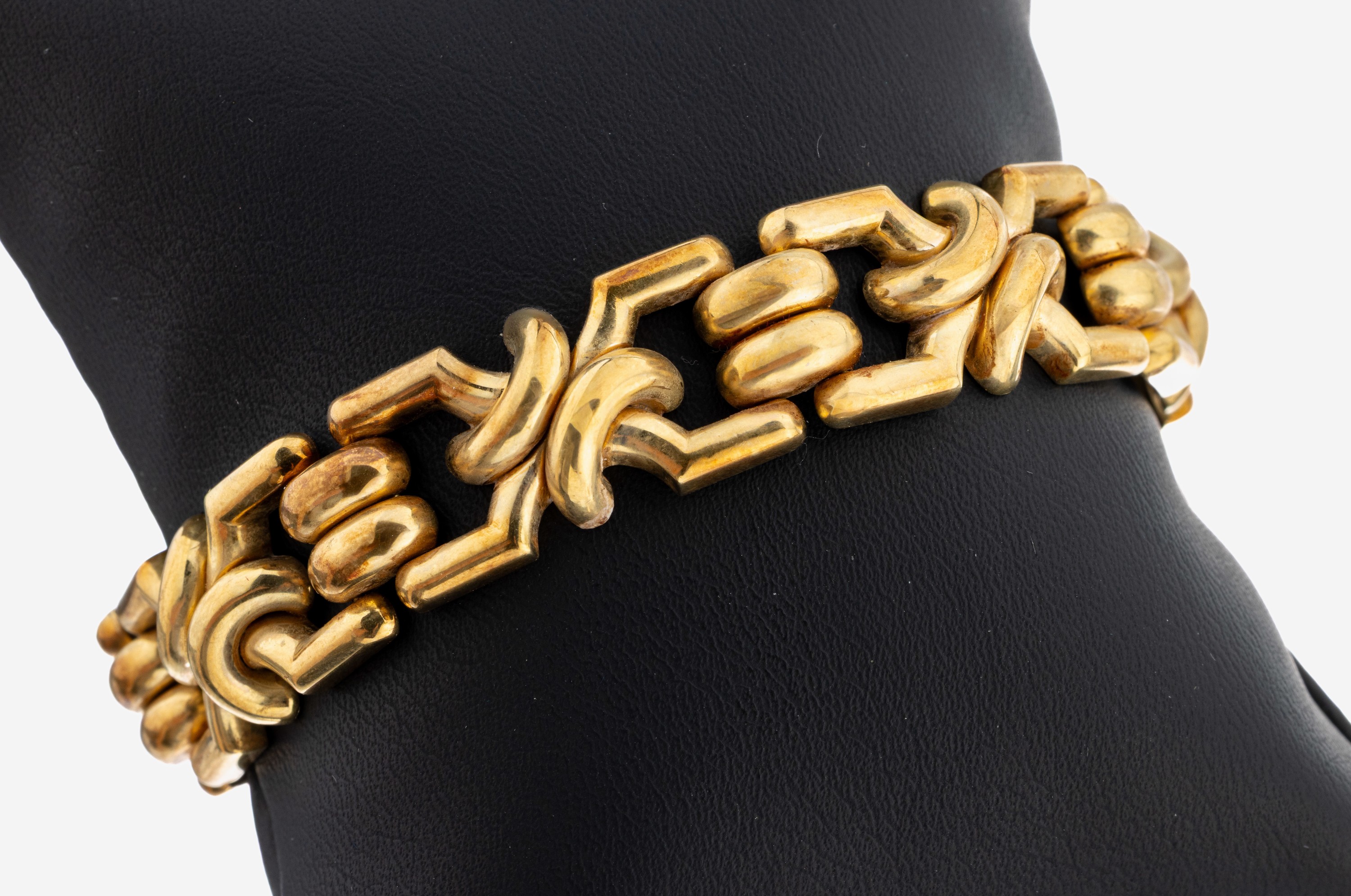 Image 27116314 - 14 kt Gold Armband, GG 585/000, geometrische Glieder, L. ca. 18 cm, Kastenschloss mit ...