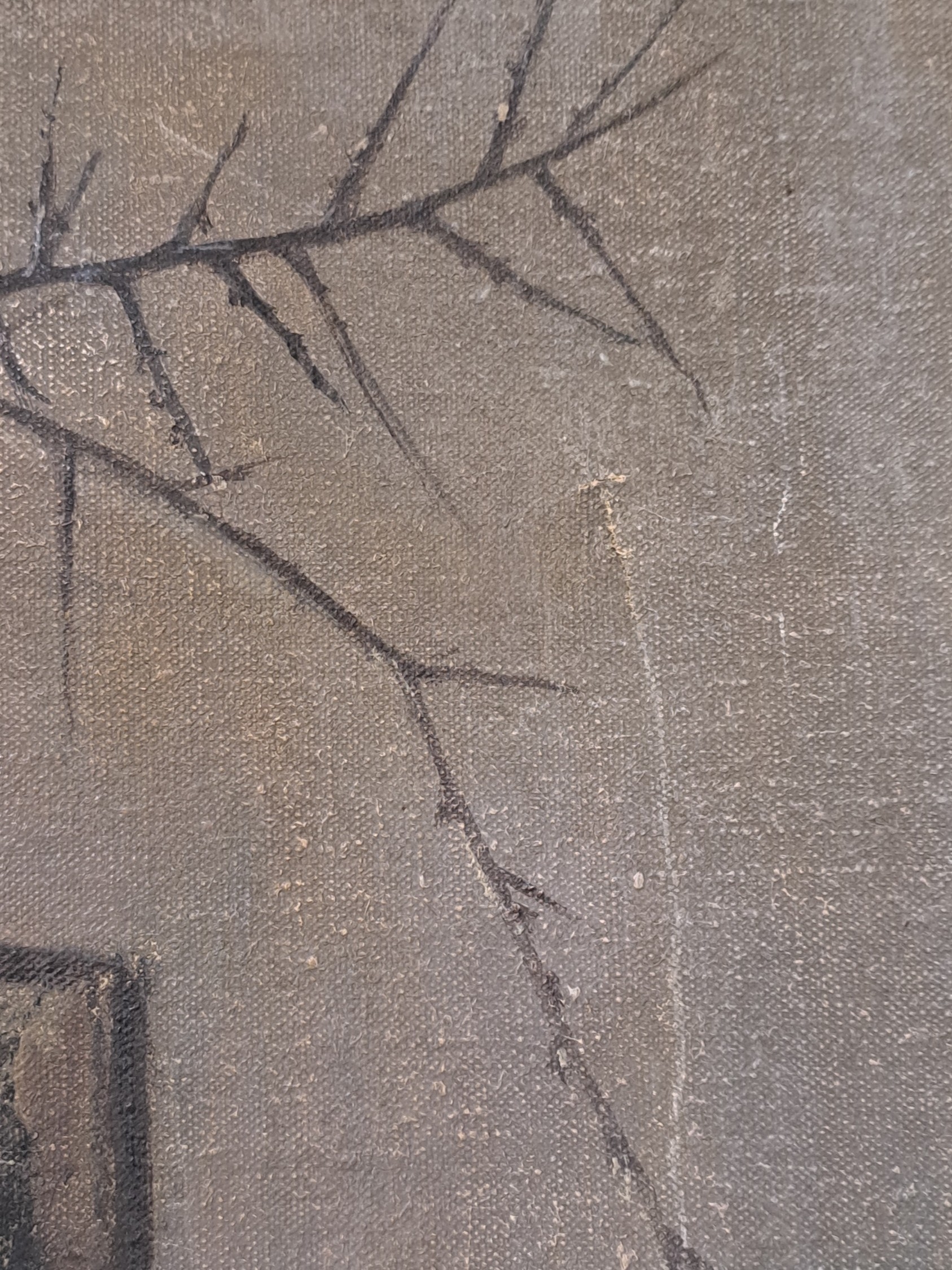 Detail o: Albert Finck, 1895-1958 Bretten, Militaria -Stillleben im Kontext des 2.WK, mit Stahlhelm, Dornenranke, Stacheldraht, aufgeschlagenem Buch und einem ...