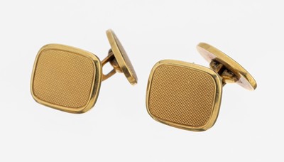 Image Pair of 14 kt gold cuff links , YG 585/000, surface part. struct., approx. 16.7 g