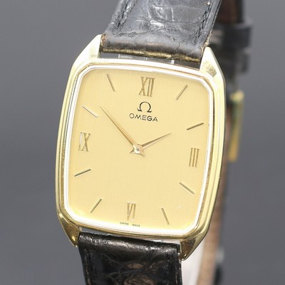27116350a - OMEGA Armbanduhr in GG 750/000 Referenz 191.0079, Schweiz 1980er Jahre, 2-teil. Geh., ...